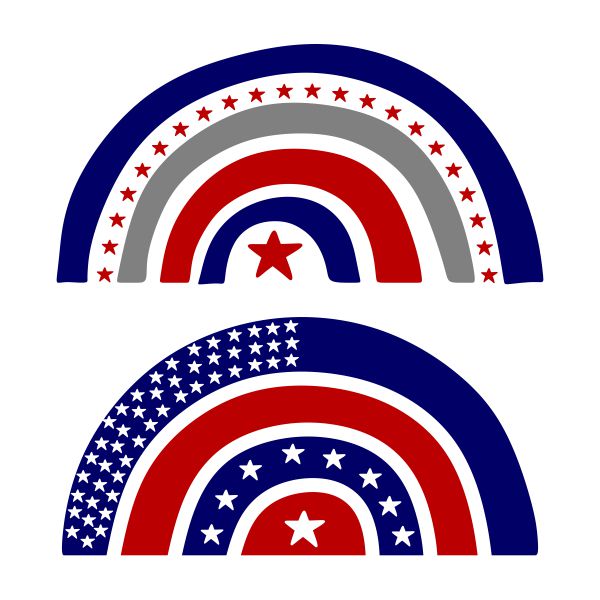 USA American Flag Rainbow Cuttable Design