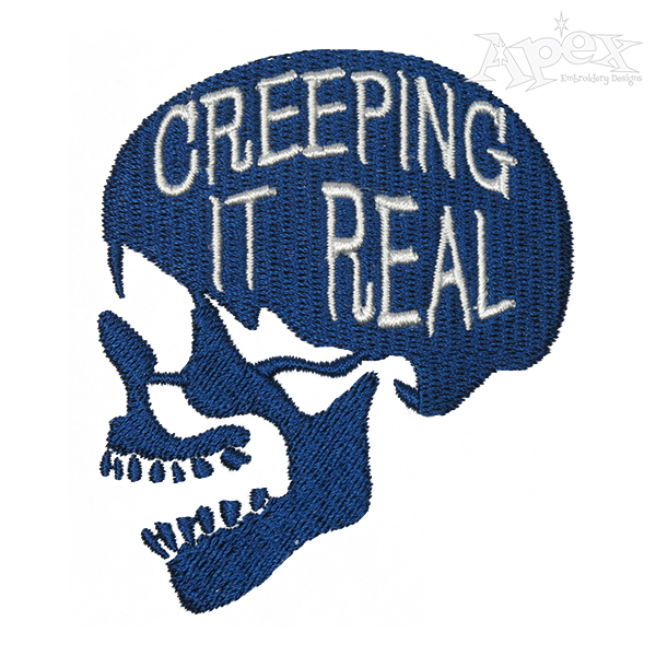 Creeping It Real Skeleton Embroidery Design