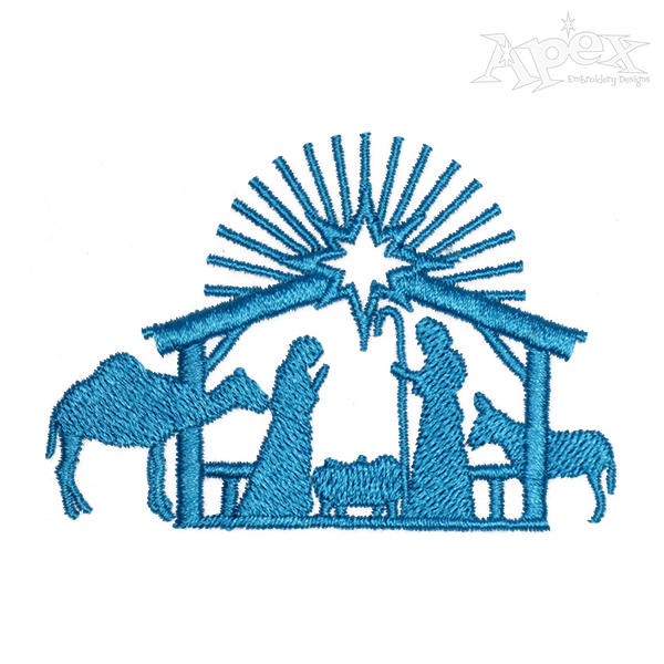 Christmas Nativity Scene Embroidery Design