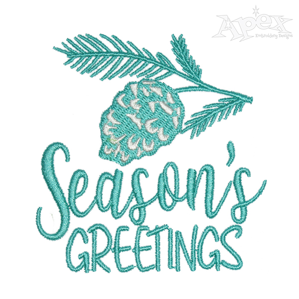 Season's Greetings Embroidery Design