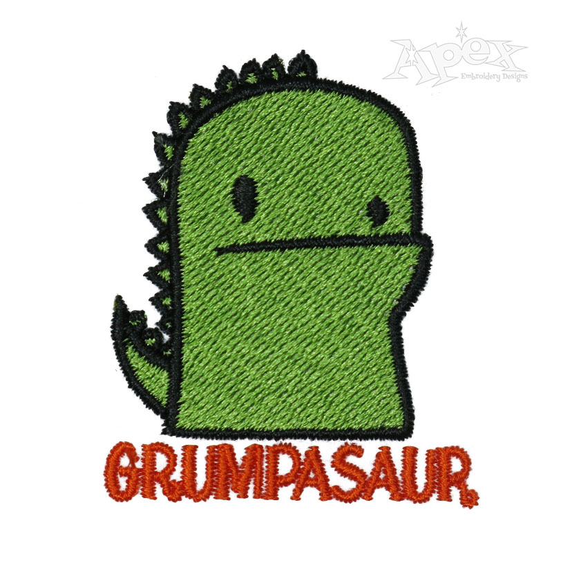 Grumpasaur Dinosaur Embroidery Design