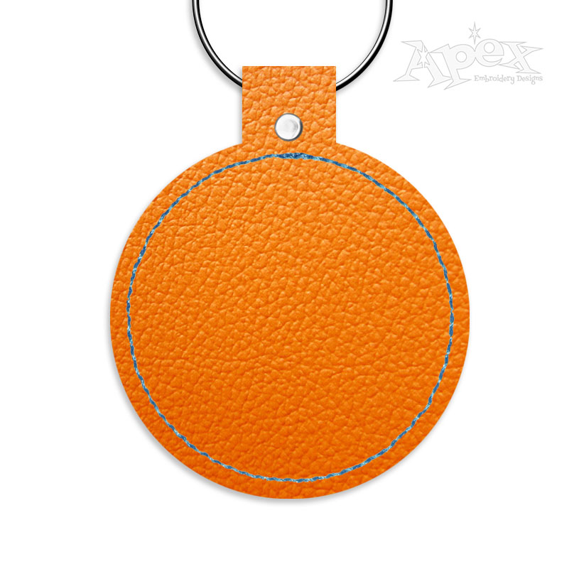 Circle Frame Key Fob ITH Embroidery Design