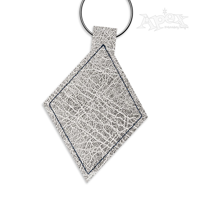 Diamond Frame Key Fob ITH Embroidery Design