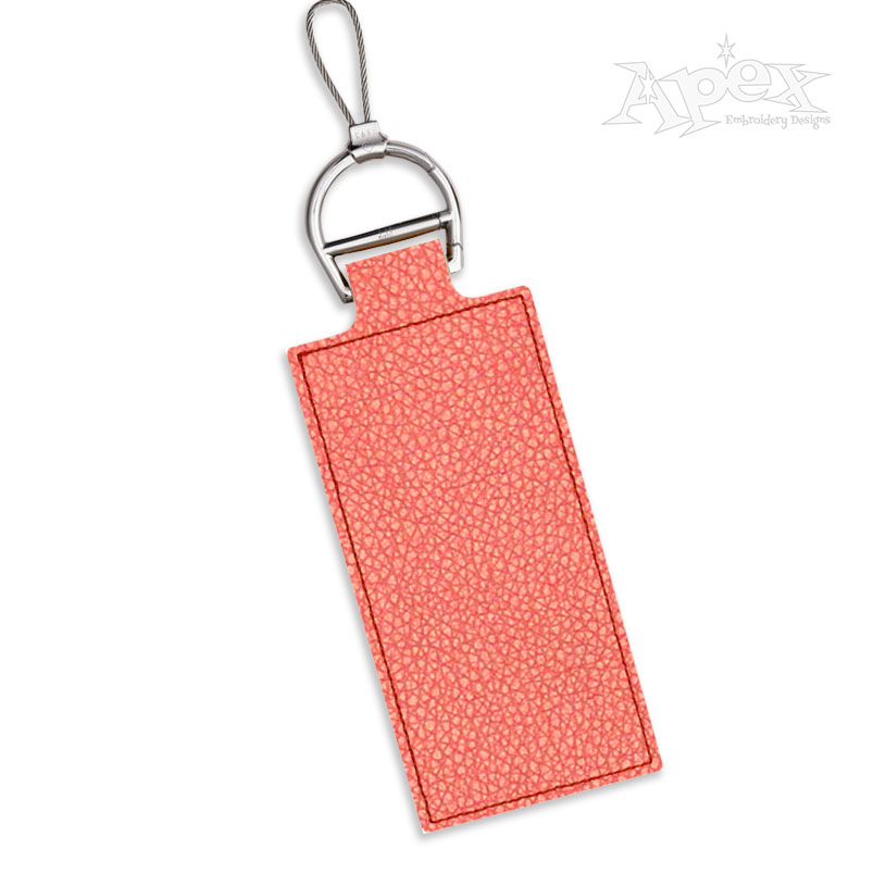  Rectangle Frame Key Fob ITH Embroidery Design