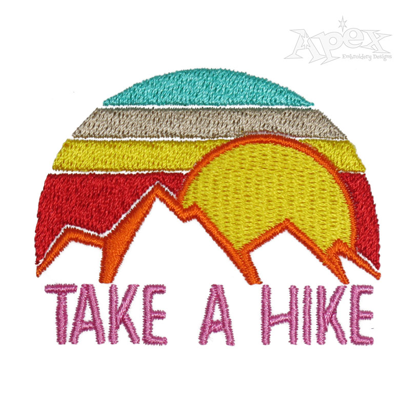 Take A Hike Embroidery Design