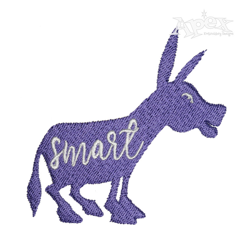 Smart Donkey Embroidery Design