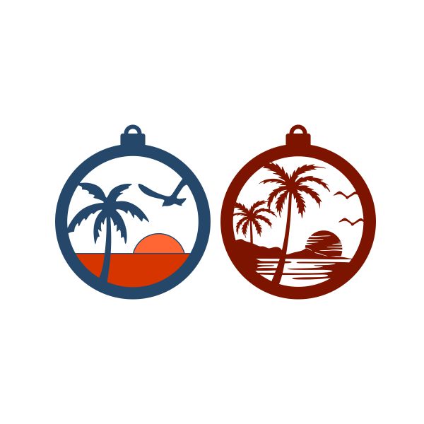Palm Tree and Sunset Cuttable Design