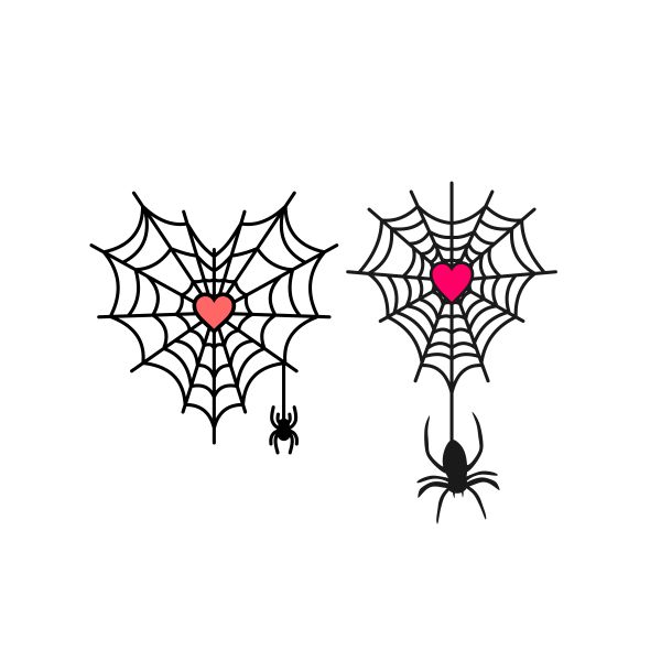 Spider Web Heart Cuttable Design