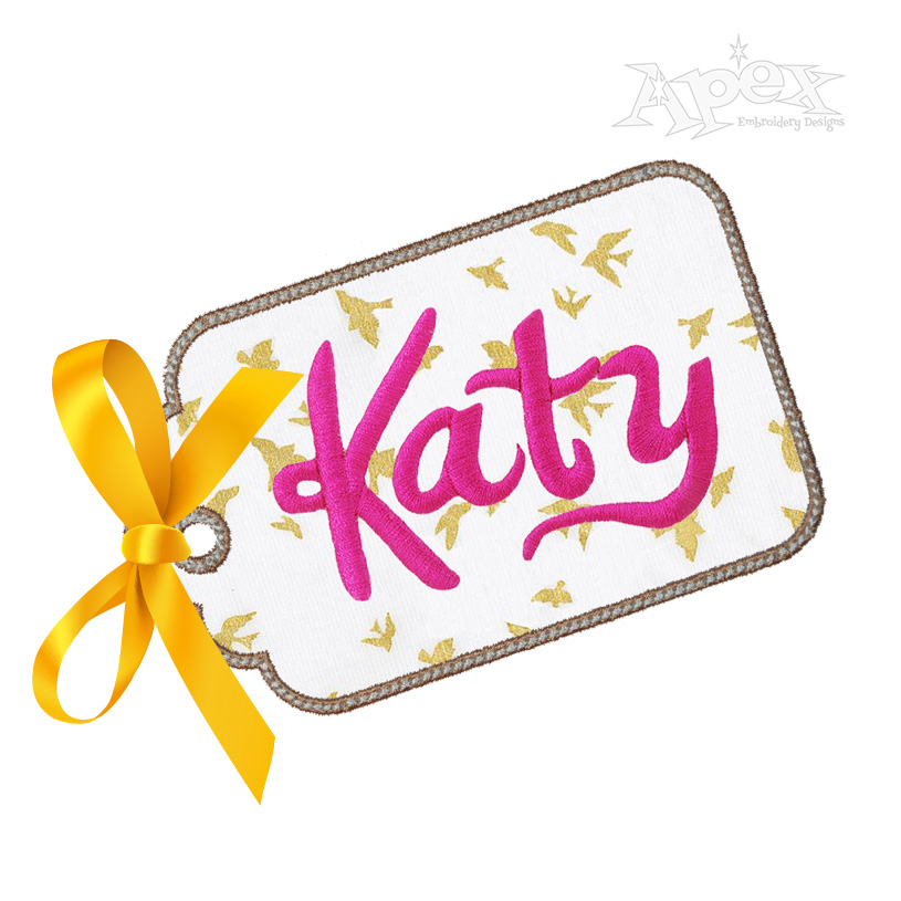 Gift Tag Frame ITH Embroidery Design