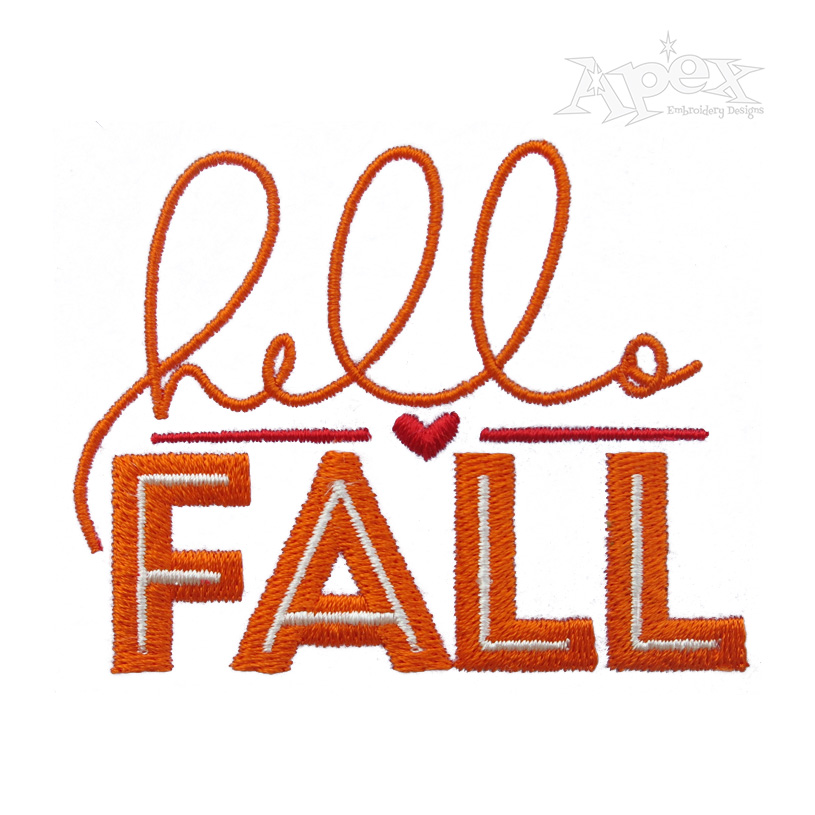 Hello Fall Embroidery Design
