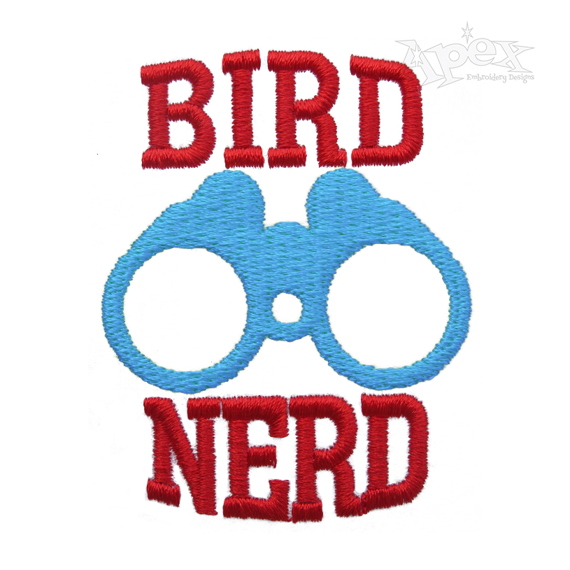 Bird Nerd Binoculars Embroidery Design