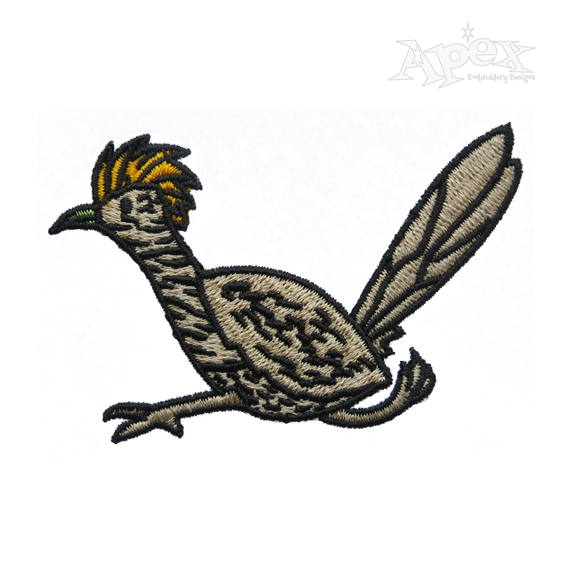 Roadrunner Bird Embroidery Design