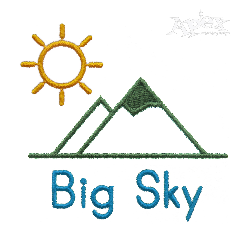 Big Sky Embroidery Design