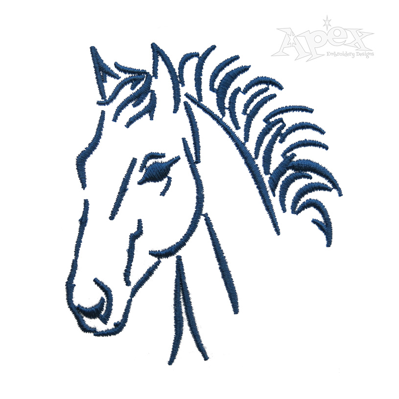 Horse Head Embroidery Design