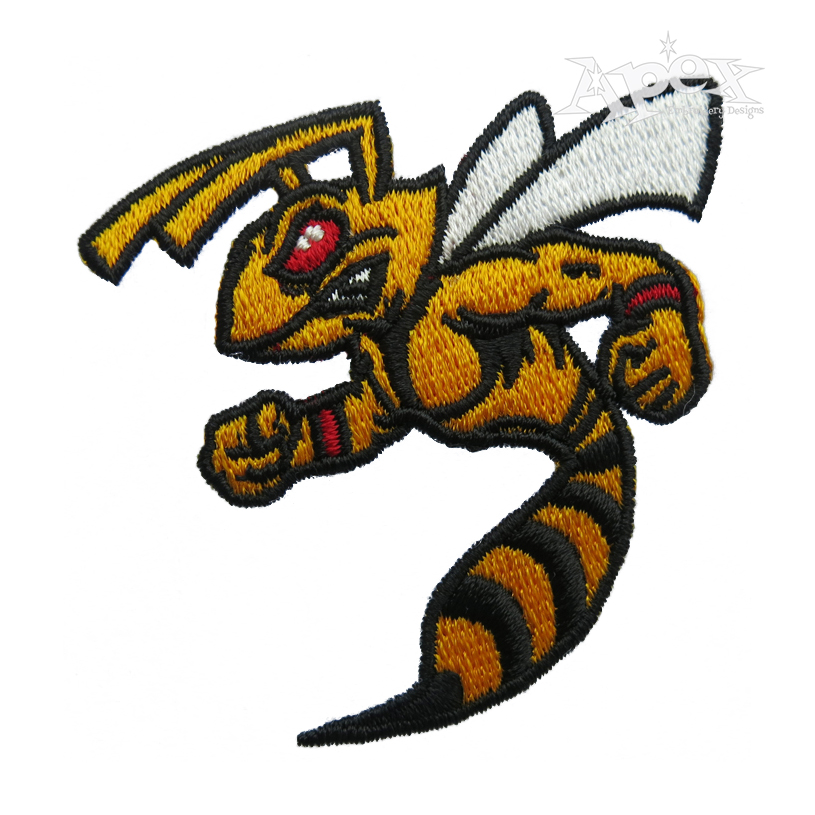 Bee Hornet Embroidery Design