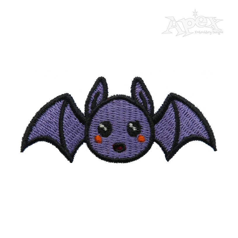 Flying Bat Embroidery Design