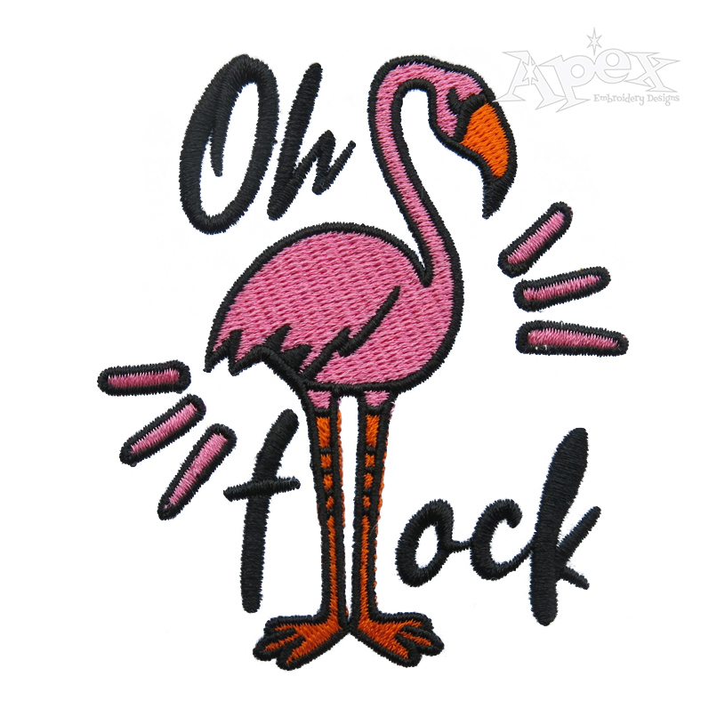 Oh Flock Flamingo Embroidery Design