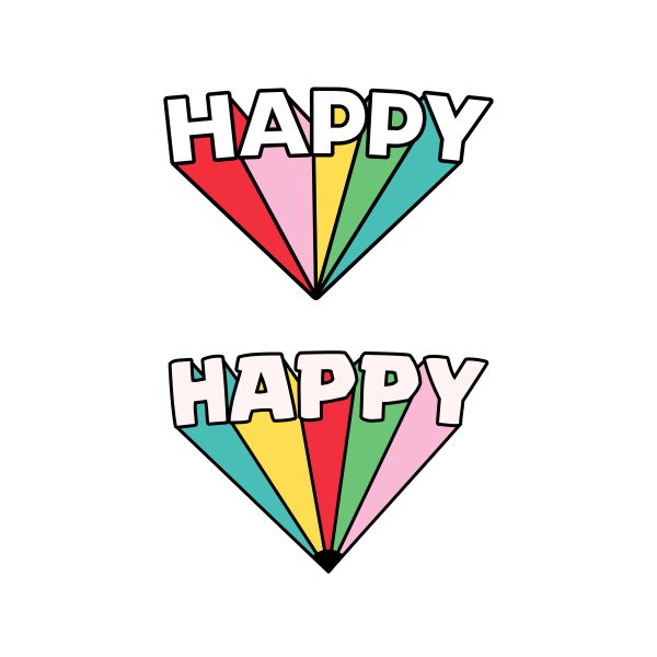 Happy Sticker SVG Cuttable Design