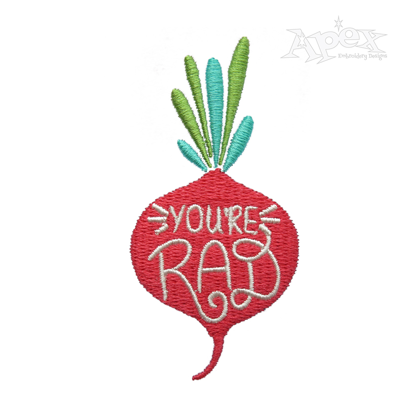 You're Rad Radish Embroidery Design