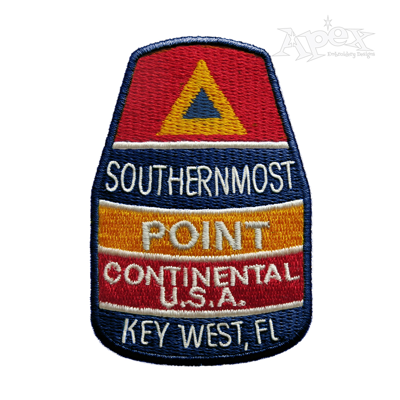 Southernmost Point Buoy Embroidery Design