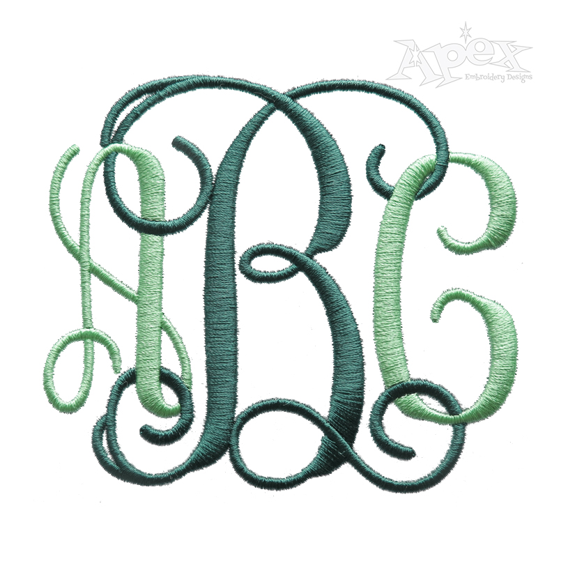 Interlocking Vine Custom Embroidery Monogram Design