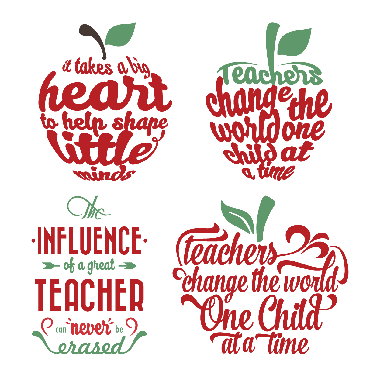 Teacher Teachers Appreciation Quotes Pack SVG Cuttable Design