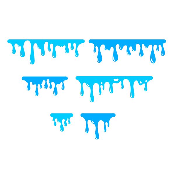 Frozen Water Dripping Borders SVG Cuttable Design