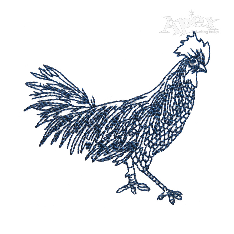 Delaware Blue Hen Embroidery Design