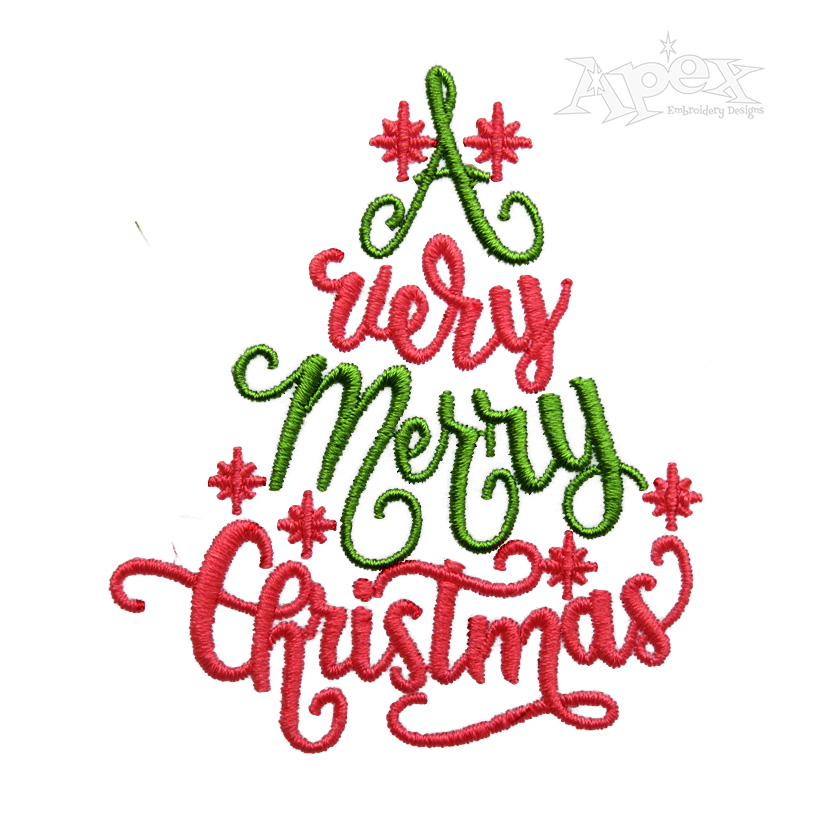 A Very Merry Christmas Embroidery Design