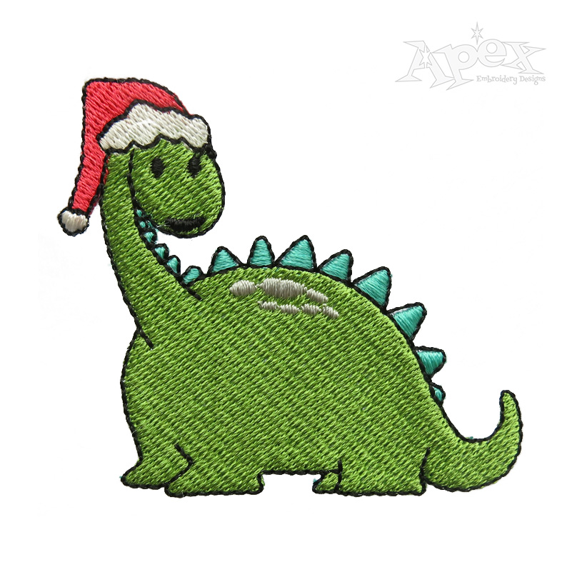 Christmas Santa Dinosaur Embroidery Design