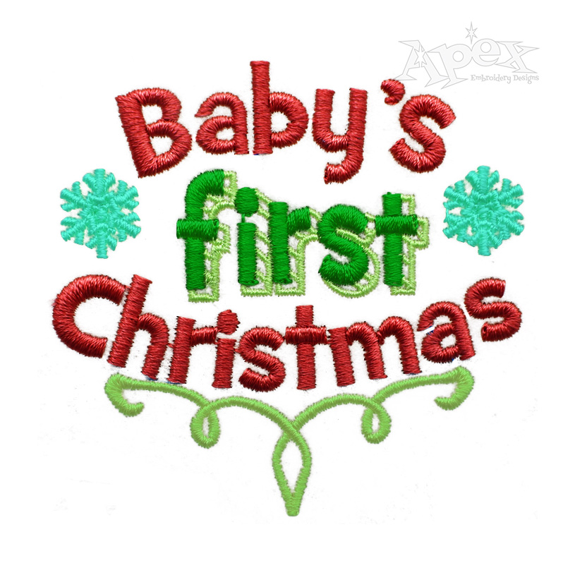 Baby's First Christmas Embroidery Design