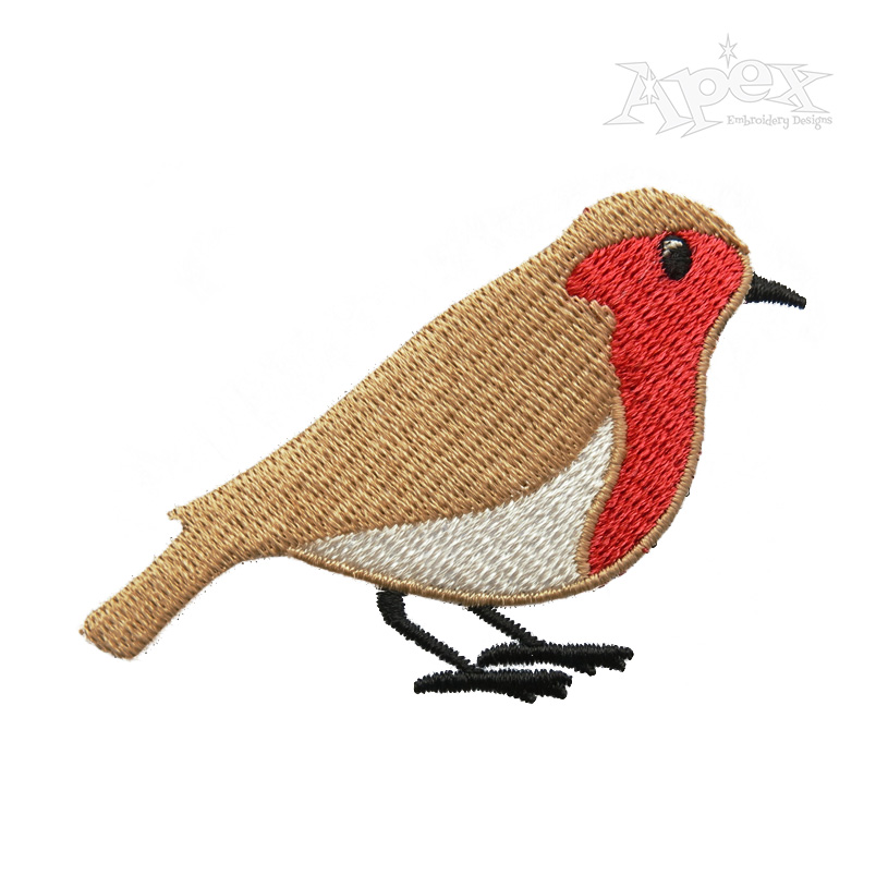 American Robin Bird Embroidery Design