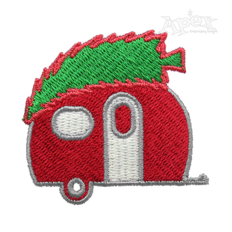 Christmas Camper Trailer Embroidery Design