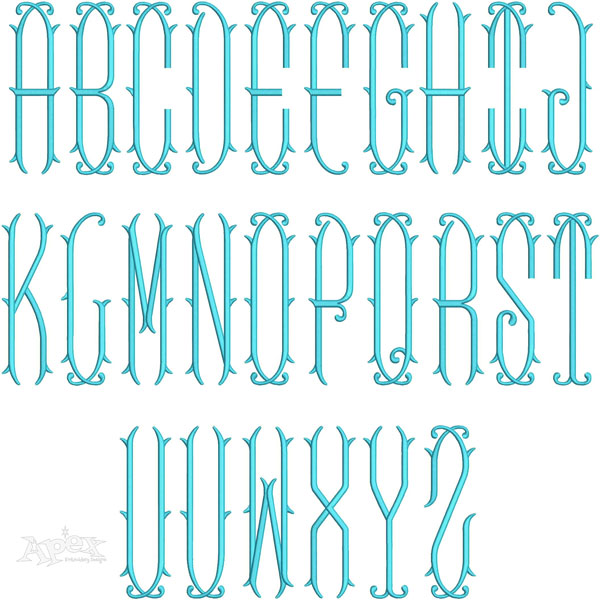 Glasgow Embroidery Font