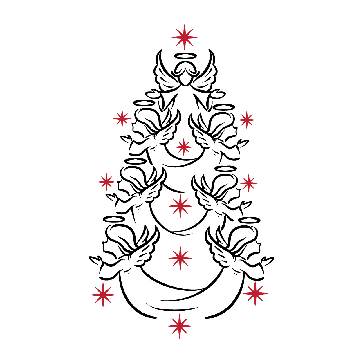 Angel Christmas Tree Cuttable Design
