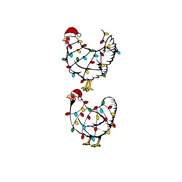 Christmas Lights Chicken Cuttable Design