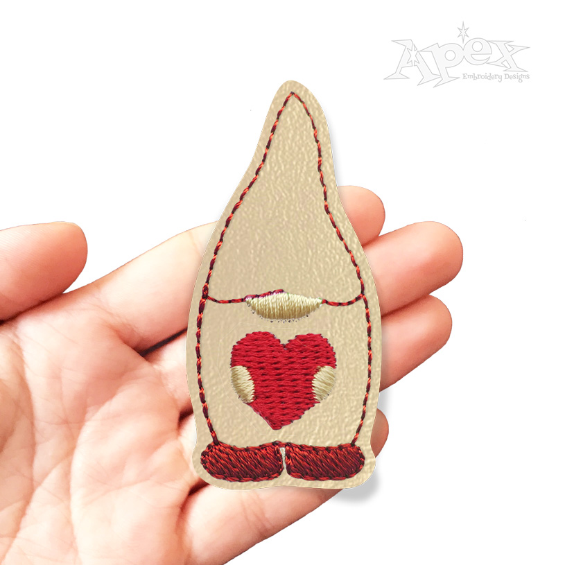 Valentine Gnome Feltie Embroidery Design