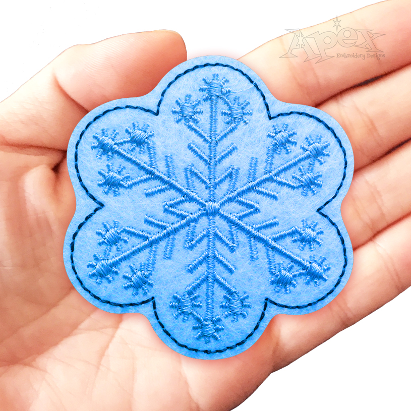Snowflake Flower Feltie ITH Embroidery Design