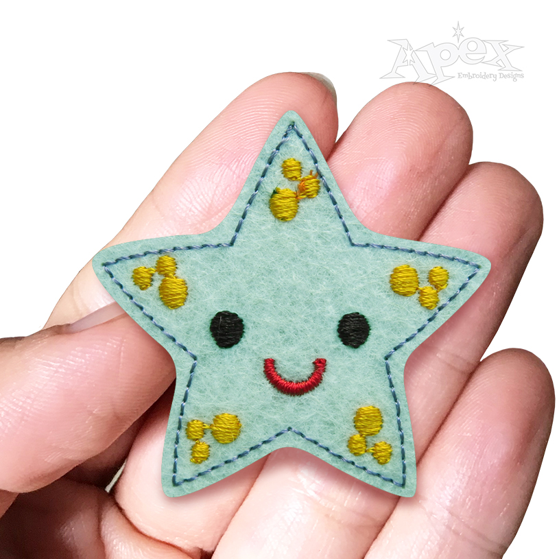 Smile Starfish Feltie ITH Embroidery Design
