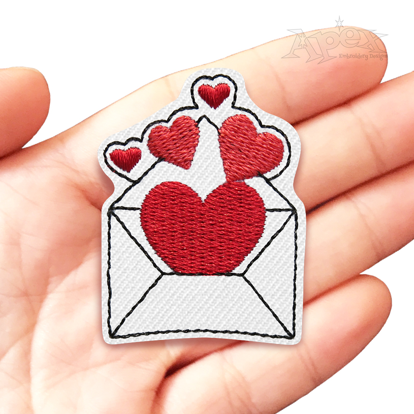 Hearts Love Letter ITH Embroidery Design