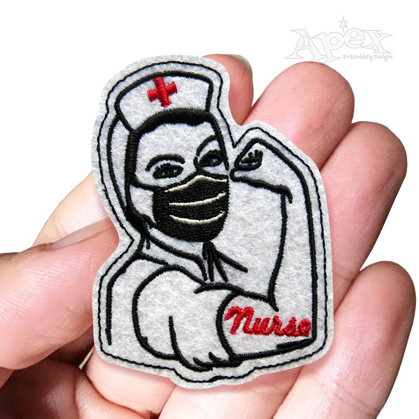 Strong Nurse Feltie ITH Embroidery Design