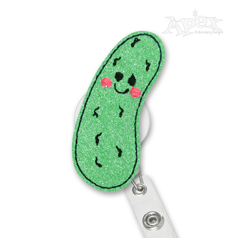 Pickle Smiling Feltie ITH Embroidery Design