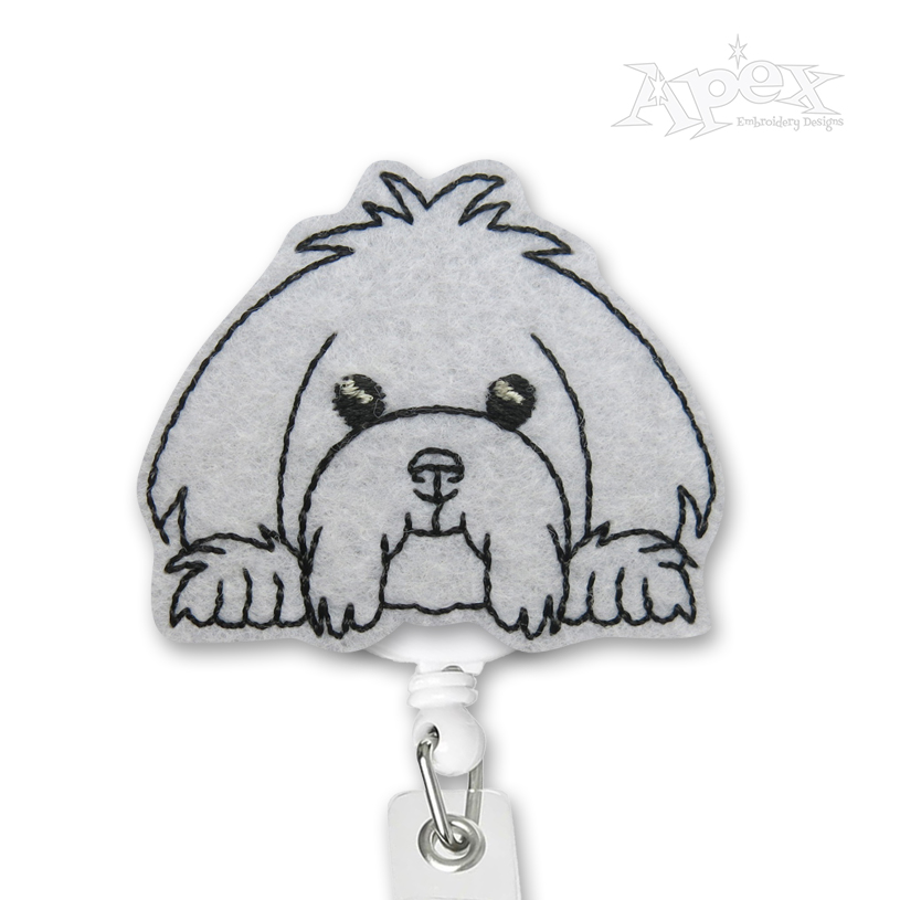 Labradoodle Dog Face Feltie ITH Embroidery Design