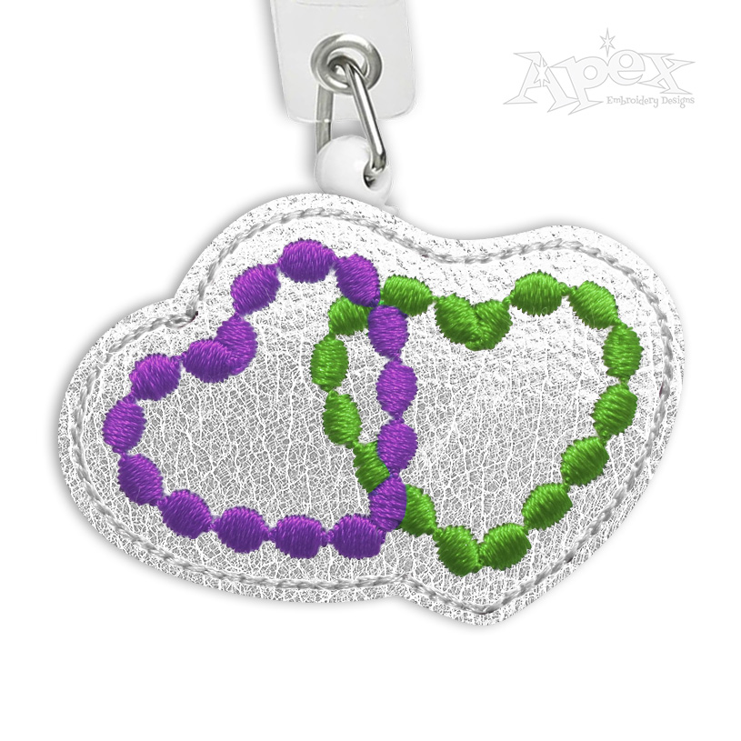 Interlocking Hearts Feltie ITH Embroidery Design