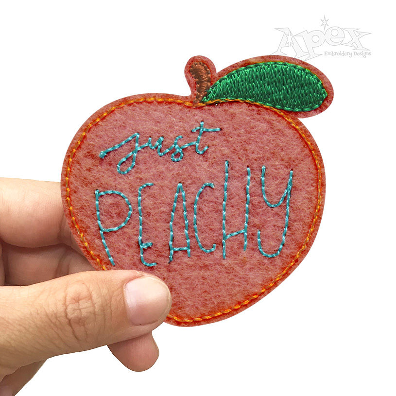 Just Peachy Peach Feltie ITH Embroidery Design