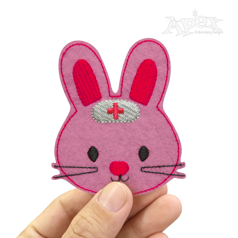 Nurse Rabbit Feltie ITH Embroidery Design