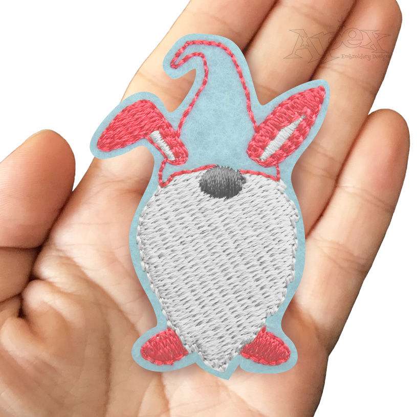 Easter Bunny Gnome Feltie ITH Embroidery Design