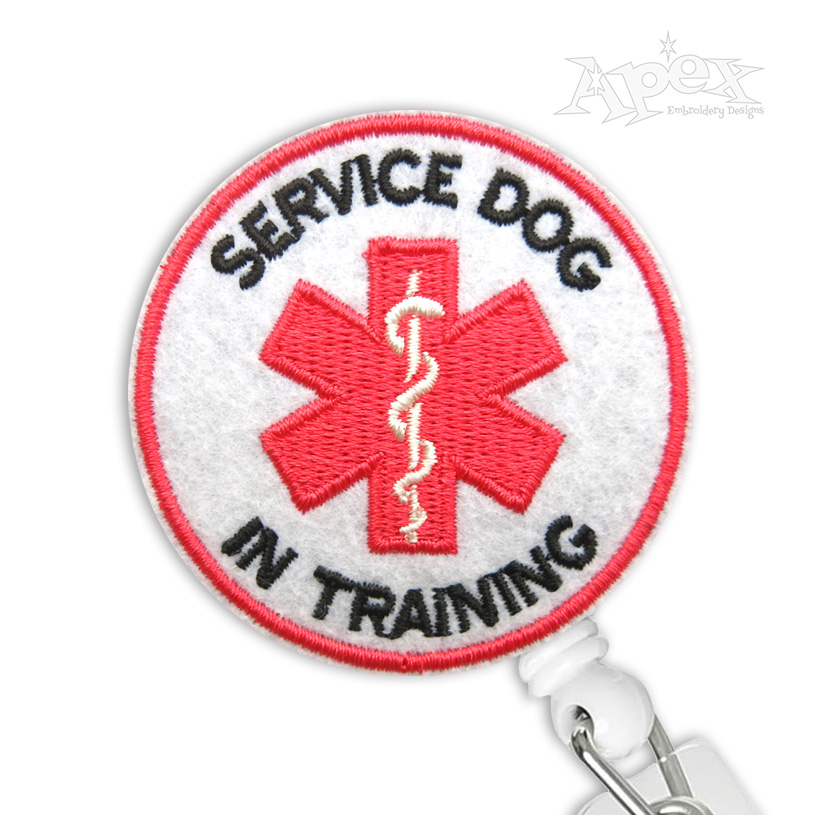 Service Dog In Training Feltie ITH Embroidery Design