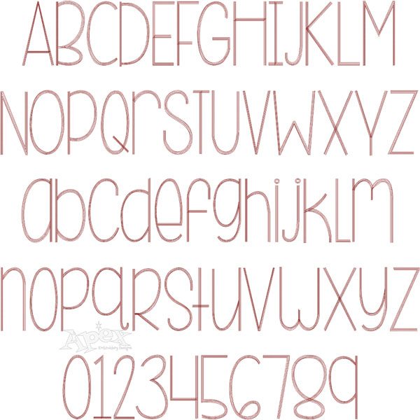 Bradford Scribble Sketch Embroidery Font