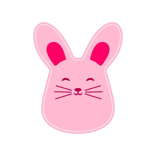 Cute Easter Bunny Face Cuttable Design